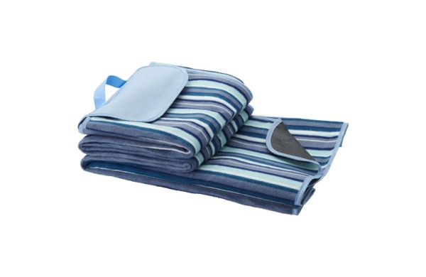 Riviera wasserabweisende Outdoor-Picknickdecke - weiss, blau 