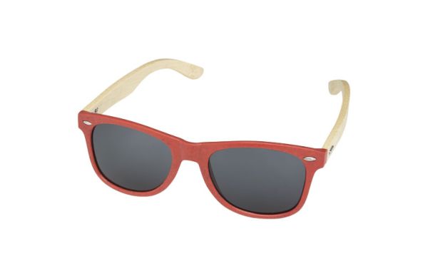 Sun Ray Bambus Sonnenbrille - rot 