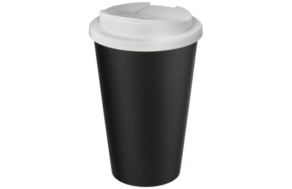 Americano® Eco 350 ml recycelter Becher mit auslaufsicherem Deckel - weiss, schwarz 