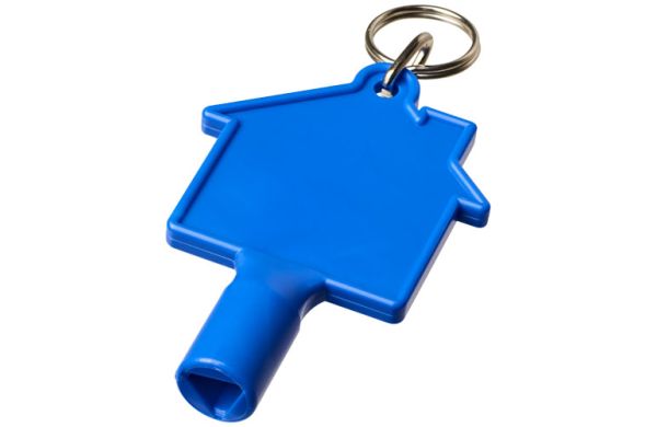 Maximilian Universalschlüssel in Hausform als Schlüsselanhänger - blau 