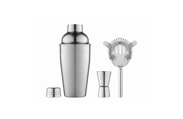 FIZZ Cocktail-Set mit Shaker - silber glänzend