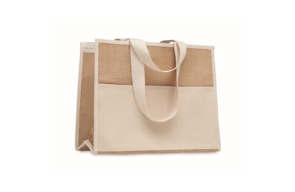 CAMPO DE GELI Jute-Canvas Shopping Tasche - beige