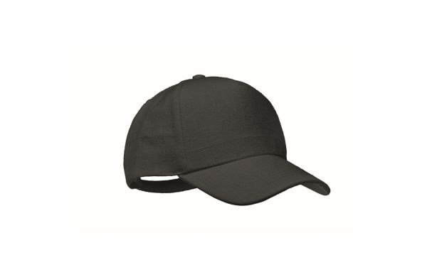 NAIMA CAP Hanf Baseball Kappe 5 Panele - schwarz