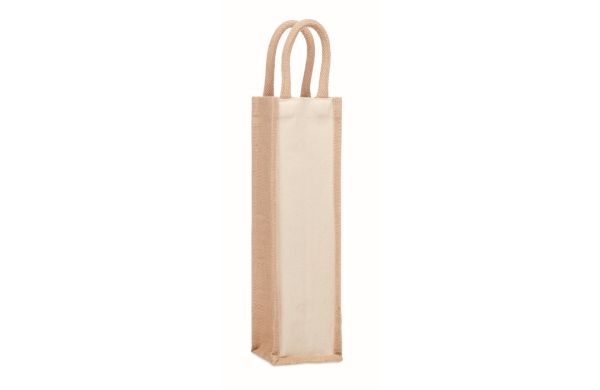 CAMPO DI VINO Flaschen-Geschenktasche Jute - beige