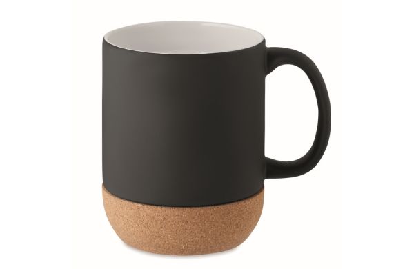 MATT Kaffeebecher mit  Kork 300 ml - schwarz