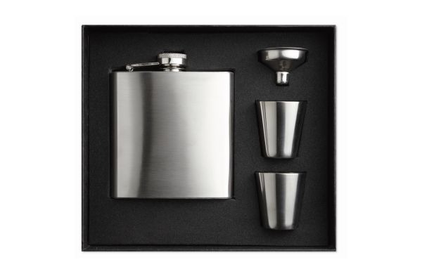 SLIMMY FLASK SET Flachmann - silber matt